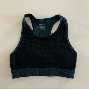 Peloton Size S - Black and Teal Sports Bra